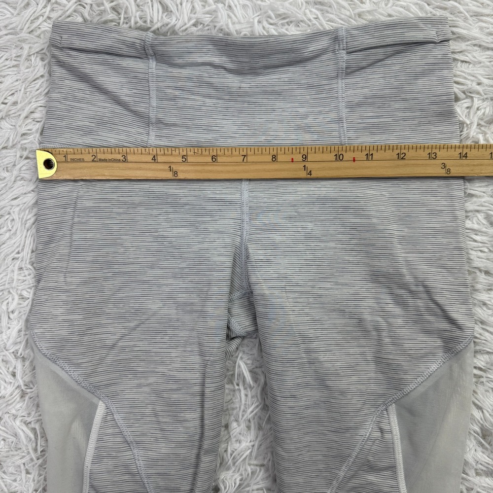 Lululemon Pants Womens‎ 6 Gray Run With The Sun Cropped Leggings Mesh Panels Gym - Picture 6 of 10